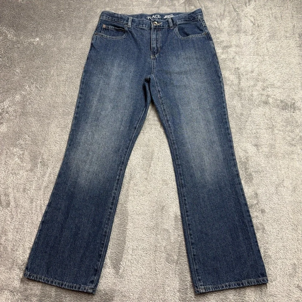 The Children's Place Girls Bootcut Jeans Size‎ 14 Regular Wash Blue Denim